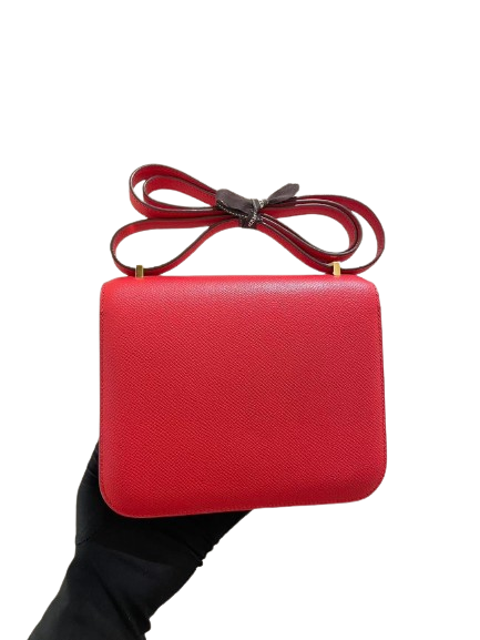 Hermes Constance 18 Rouge Casaque Epsom GHW Stamp A