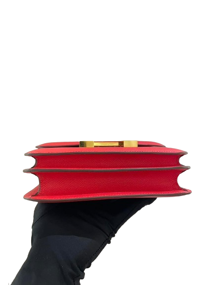 Hermes Constance 18 Rouge Casaque Epsom GHW Stamp A