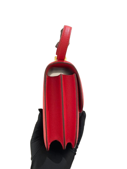 Hermes Constance 18 Rouge Casaque Epsom GHW Stamp A