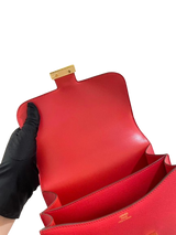 Hermes Constance 18 Rouge Casaque Epsom GHW Stamp A