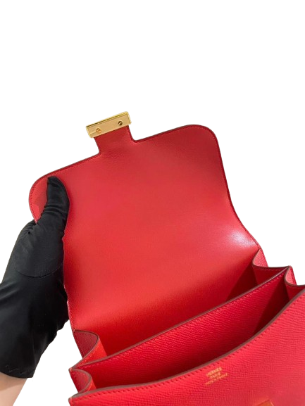 Hermes Constance 18 Rouge Casaque Epsom GHW Stamp A