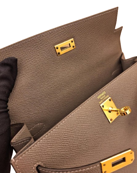 Hermes Kelly 25 Sellier Gris Meyer Epsom GHW Stamp U