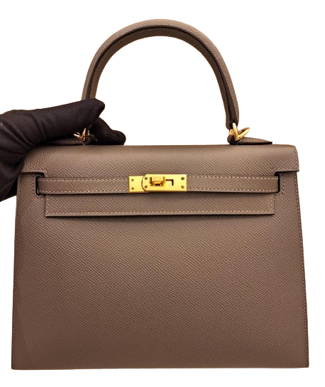 Hermes Kelly 25 Sellier Gris Meyer Epsom GHW Stamp U
